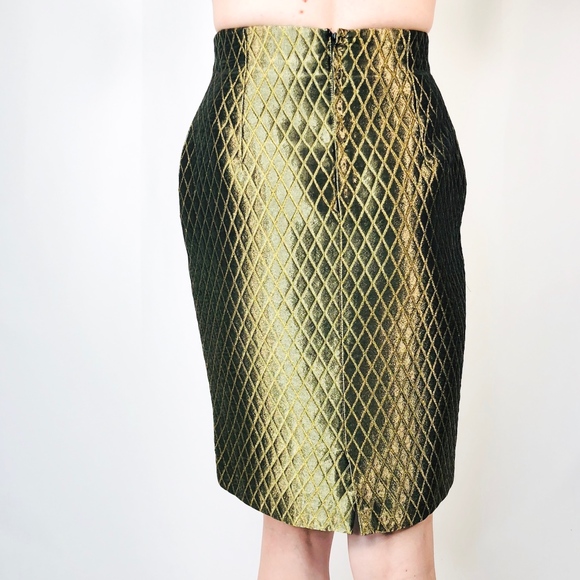 Versace Gianni Couture Metallic Quilted Skirt 0493 - Picture 3 of 8
